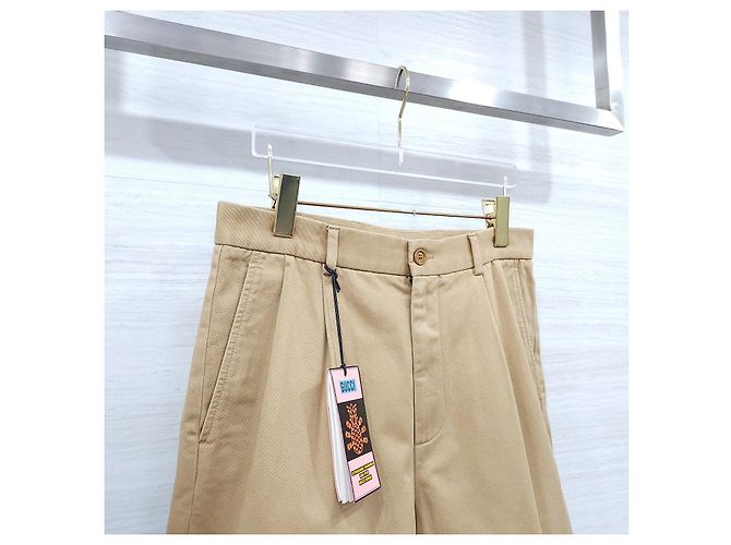 Gucci Pantaloncini beige con patch logo ananas - vista 10