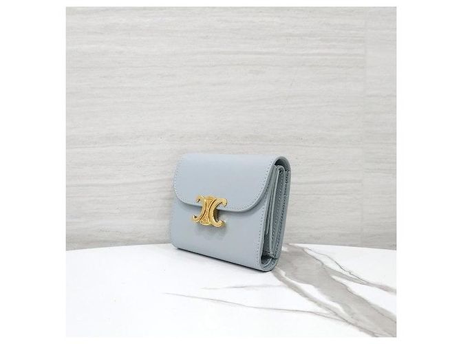 Céline Billetera Small Flap Triomphe Ice Blue - vista 2