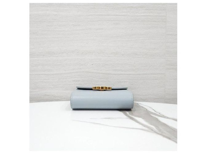 Céline Billetera Small Flap Triomphe Ice Blue - vista 6