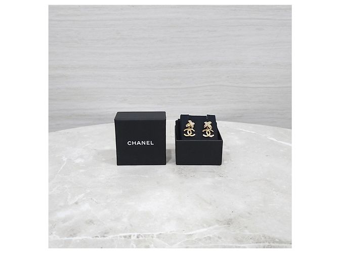 Chanel Orecchini a goccia in cristallo con logo - vista 8