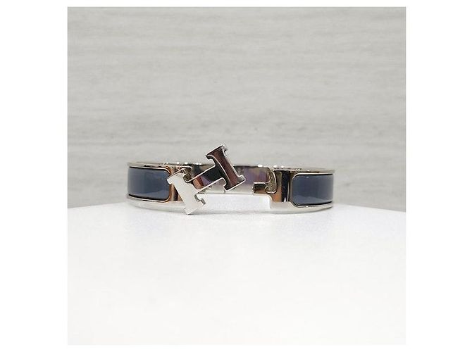 Hermès Bracciale Click PM Blue Gracie Silver - vista 4