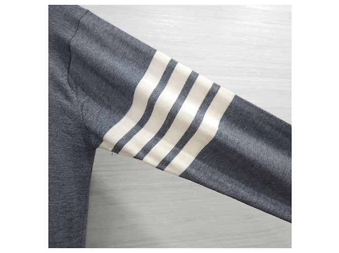 Thom Browne Diagonal Armband Medium Grey Merino Wool Knit - view 12