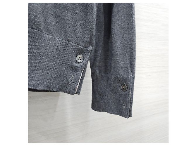 Thom Browne Diagonal Armband Medium Grey Merino Wool Knit - view 13