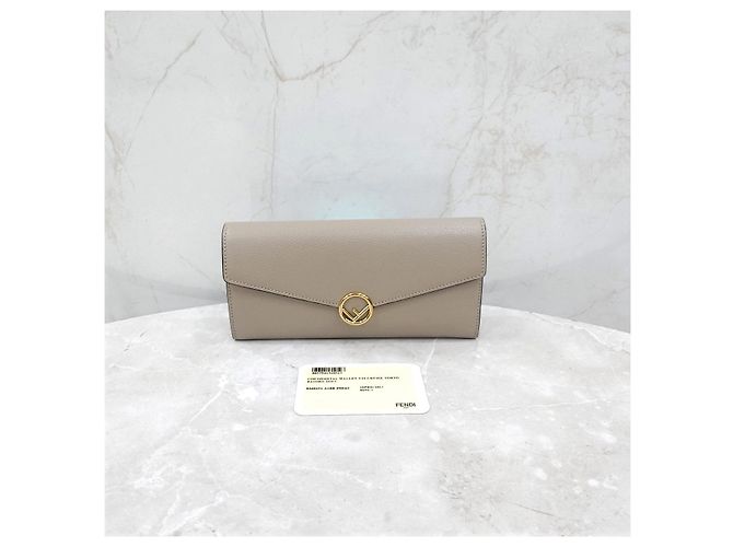 Fendi Langes Lederportemonnaie mit Logo-Klappe - Ansicht 14