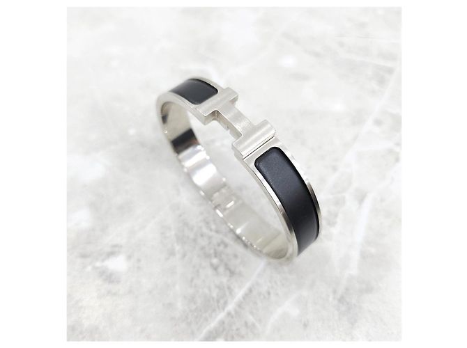 Hermès Brazalete Click Silver Matte Black - vista 10
