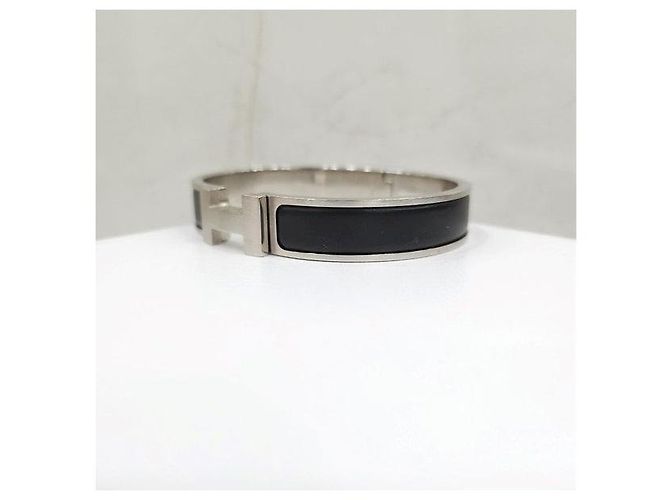 Hermès Brazalete Click Silver Matte Black - vista 2