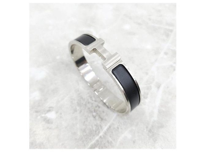 Hermès Brazalete Click Silver Matte Black - vista 5