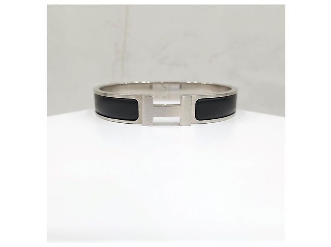 Hermès Brazalete Click Silver Matte Black - vista 6