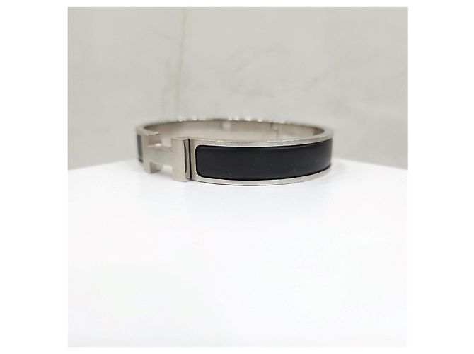 Hermès Brazalete Click Silver Matte Black - vista 7