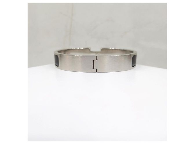 Hermès Brazalete Click Silver Matte Black - vista 8