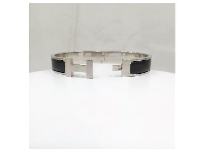 Hermès Brazalete Click Silver Matte Black - vista 9