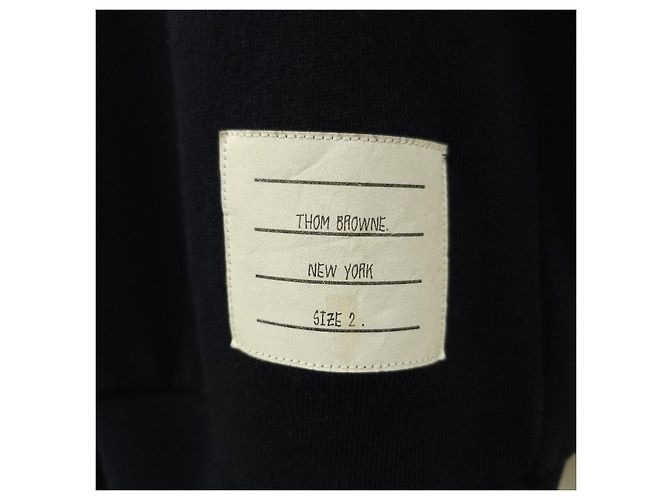 Thom Browne Navy Back Logo Three Stripes Sweatshirt - view 12