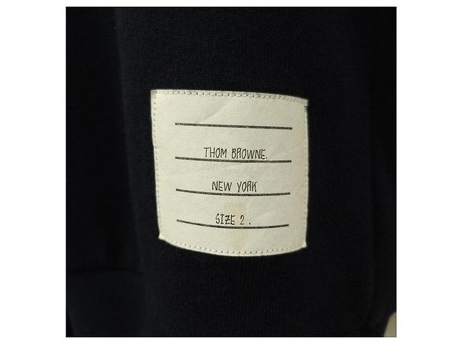 Thom Browne Navy Back Logo Three Stripes Sweatshirt - view 5