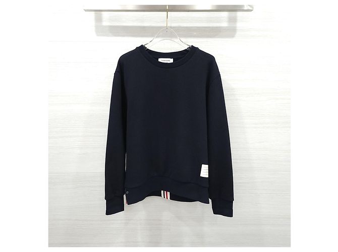 Thom Browne Navy Back Logo Three Stripes Sweatshirt - view 8
