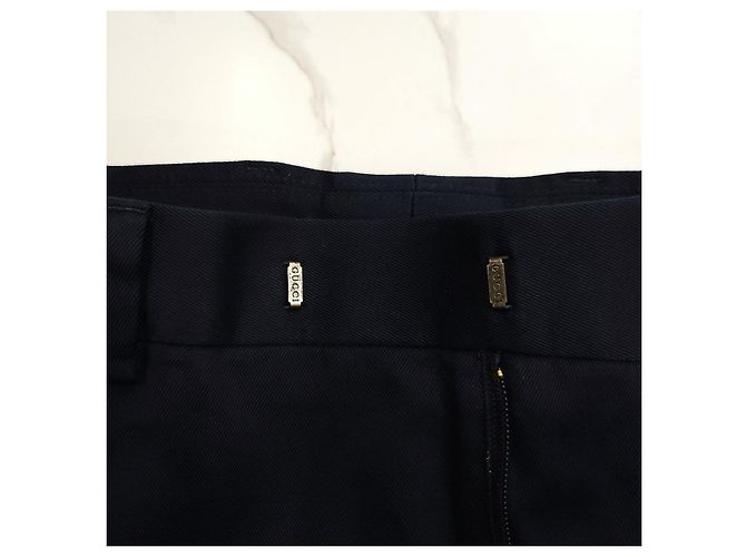 Gucci Side Web Stripe Cotton Twill Pants Navy - Ansicht 12