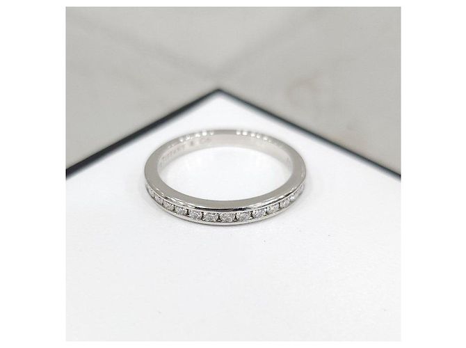 Tiffany & Co Diamant-Platin-Solitär-Half-Eternity-Ring - Ansicht 11