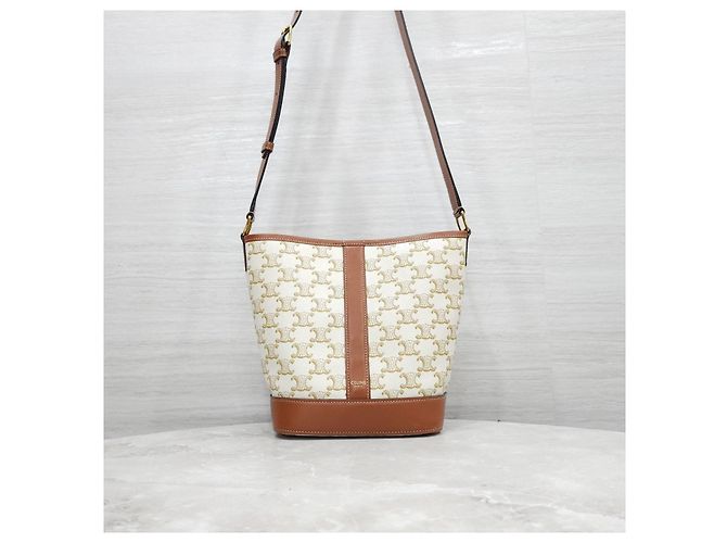 Céline Borsa a secchiello piccola Trio Canvas Bianca - vista 12