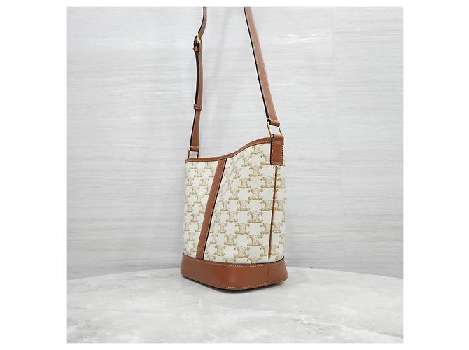 Céline Borsa a secchiello piccola Trio Canvas Bianca - vista 13