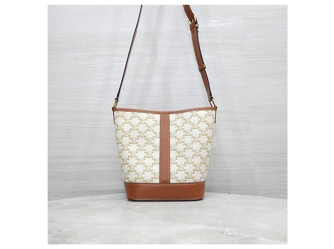 Céline Borsa a secchiello piccola Trio Canvas Bianca - vista 14