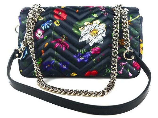 Gucci Borsa a tracolla in raso floreale - vista 3