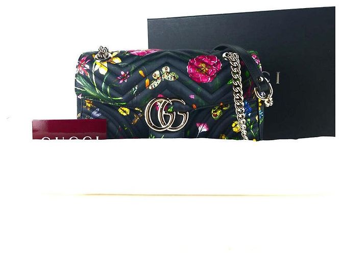 Gucci Borsa a tracolla in raso floreale - vista 6