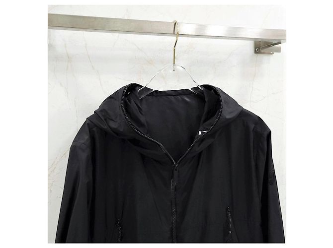 Moncler Giacca antivento con cappuccio e logo - vista 11