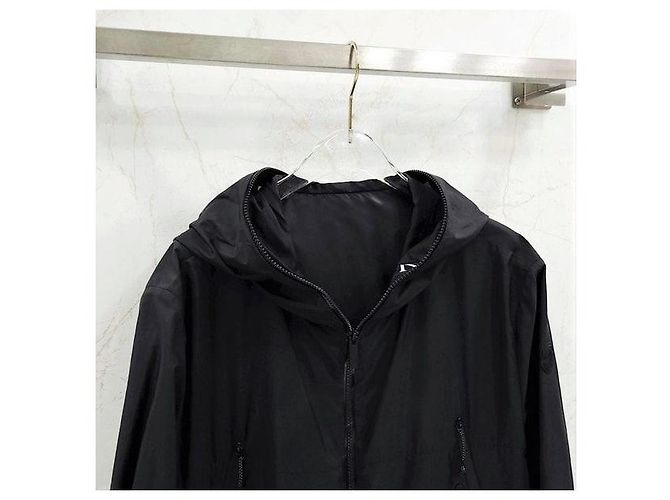 Moncler Giacca antivento con cappuccio e logo - vista 3