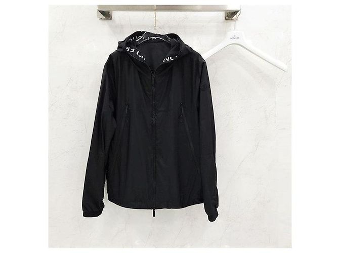 Moncler Giacca antivento con cappuccio e logo - vista 8