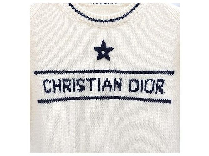 Dior Kurzarm-Strick aus Wolle und Kaschmir in Ecru - Ansicht 4