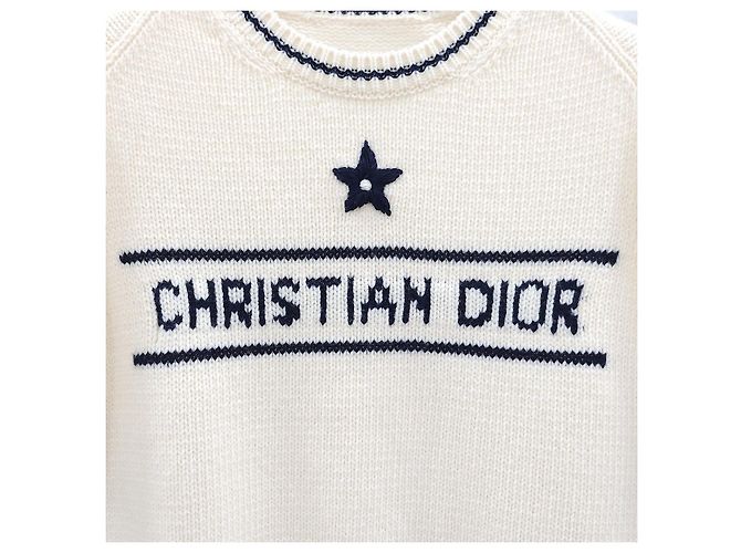 Dior Kurzarm-Strick aus Wolle und Kaschmir in Ecru - Ansicht 9
