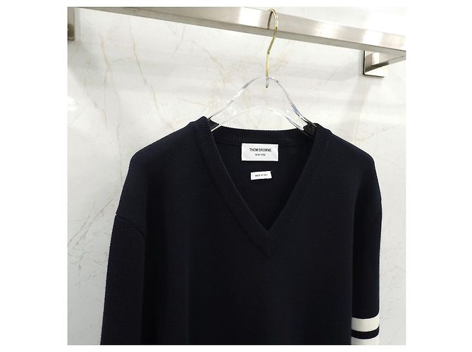 Thom Browne Milano Stitch V-Ausschnitt Strickpullover - Ansicht 10