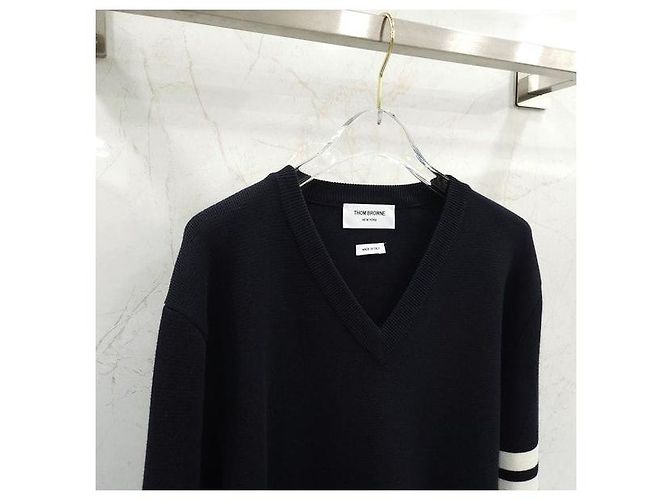 Thom Browne Milano Stitch V-Ausschnitt Strickpullover - Ansicht 3