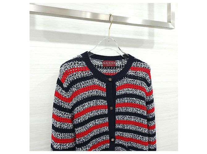 Gucci Cardigan de algodón con intarsia de rayas para mujer - vista 11