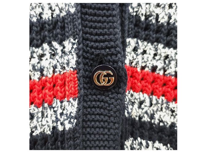 Gucci Cardigan de algodón con intarsia de rayas para mujer - vista 12