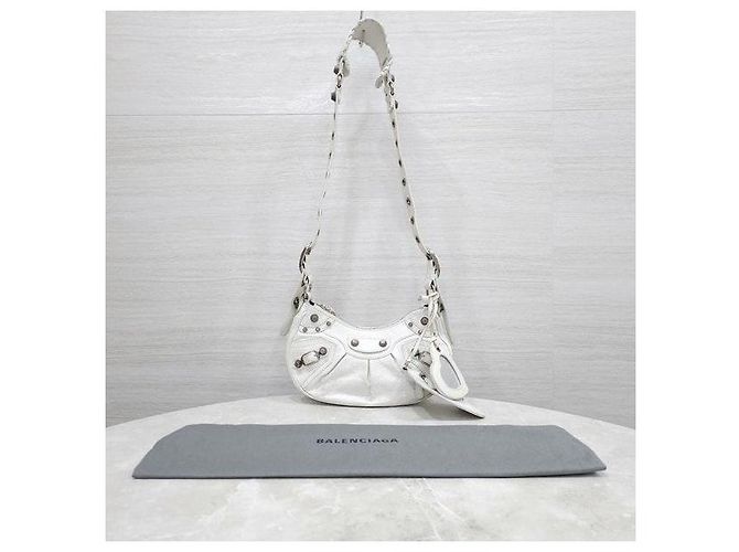 Balenciaga Borsa a tracolla Le Cagole XS White - vista 10