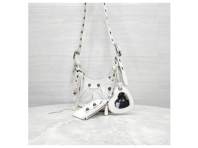 Balenciaga Borsa a tracolla Le Cagole XS White - vista 2