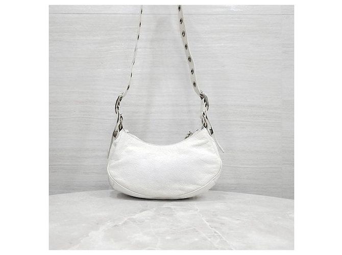 Balenciaga Borsa a tracolla Le Cagole XS White - vista 3