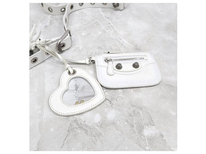Balenciaga Borsa a tracolla Le Cagole XS White - vista 8