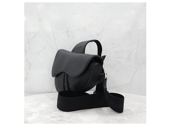 Dior Borsa Saddle nera in pelle di vitello grana - vista 13