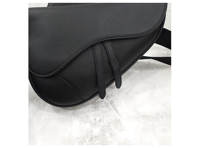 Dior Borsa Saddle nera in pelle di vitello grana - vista 15