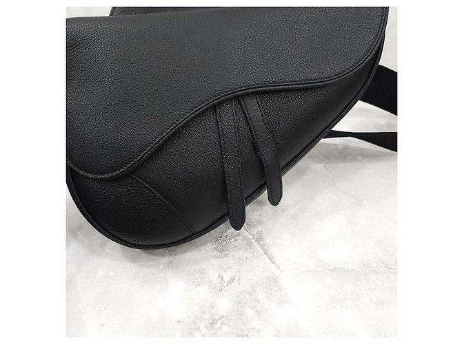 Dior Borsa Saddle nera in pelle di vitello grana - vista 4
