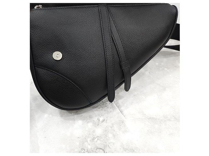 Dior Borsa Saddle nera in pelle di vitello grana - vista 5
