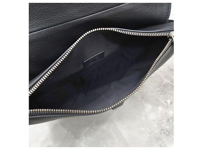 Dior Borsa Saddle nera in pelle di vitello grana - vista 9