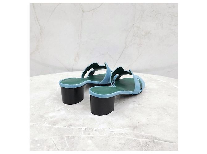 Sandali Oasis in camoscio Hermès - vista 13