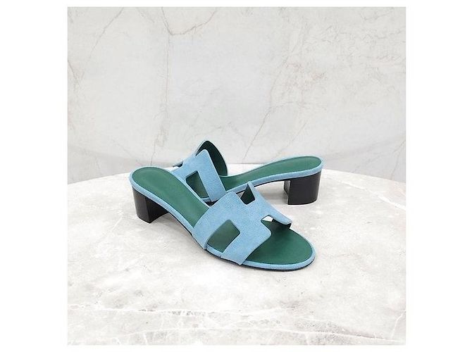 Sandali Oasis in camoscio Hermès - vista 3