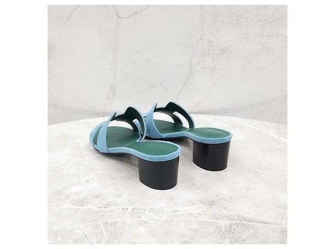 Sandali Oasis in camoscio Hermès - vista 4