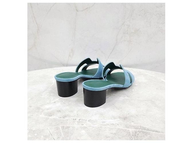 Sandali Oasis in camoscio Hermès - vista 5
