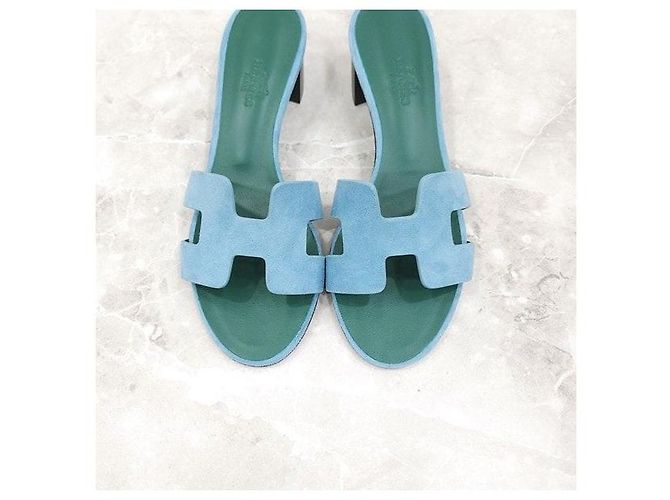 Sandali Oasis in camoscio Hermès - vista 6