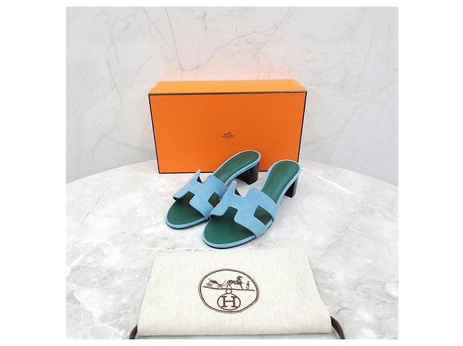 Sandali Oasis in camoscio Hermès - vista 8