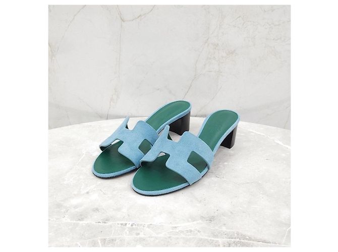 Sandali Oasis in camoscio Hermès - vista 9